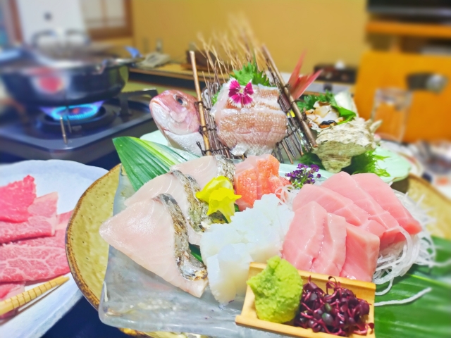 海辺の宿の食事